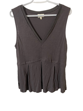 Anthropologie Deletta Grey V-neck Sleeveless Top Size XL